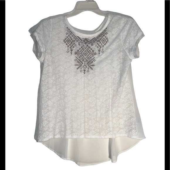 NWOT-Miss Me Sheer Embellished Peplum Too. Size Large - Picture 1 of 7